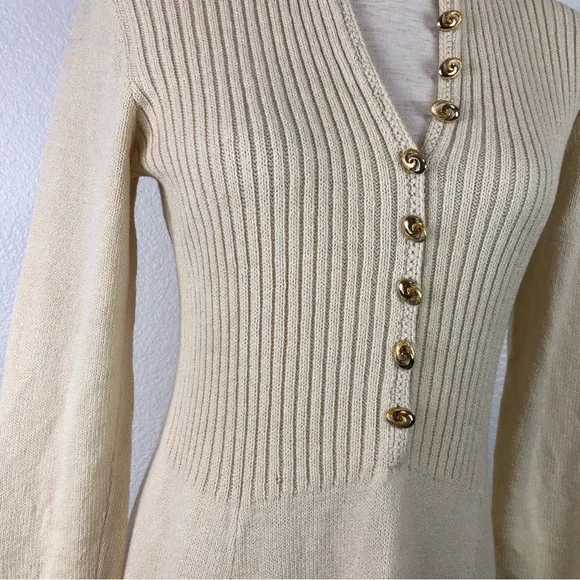 St. John Knits Vintage Cream Sweater Dress - Picture 10 of 14